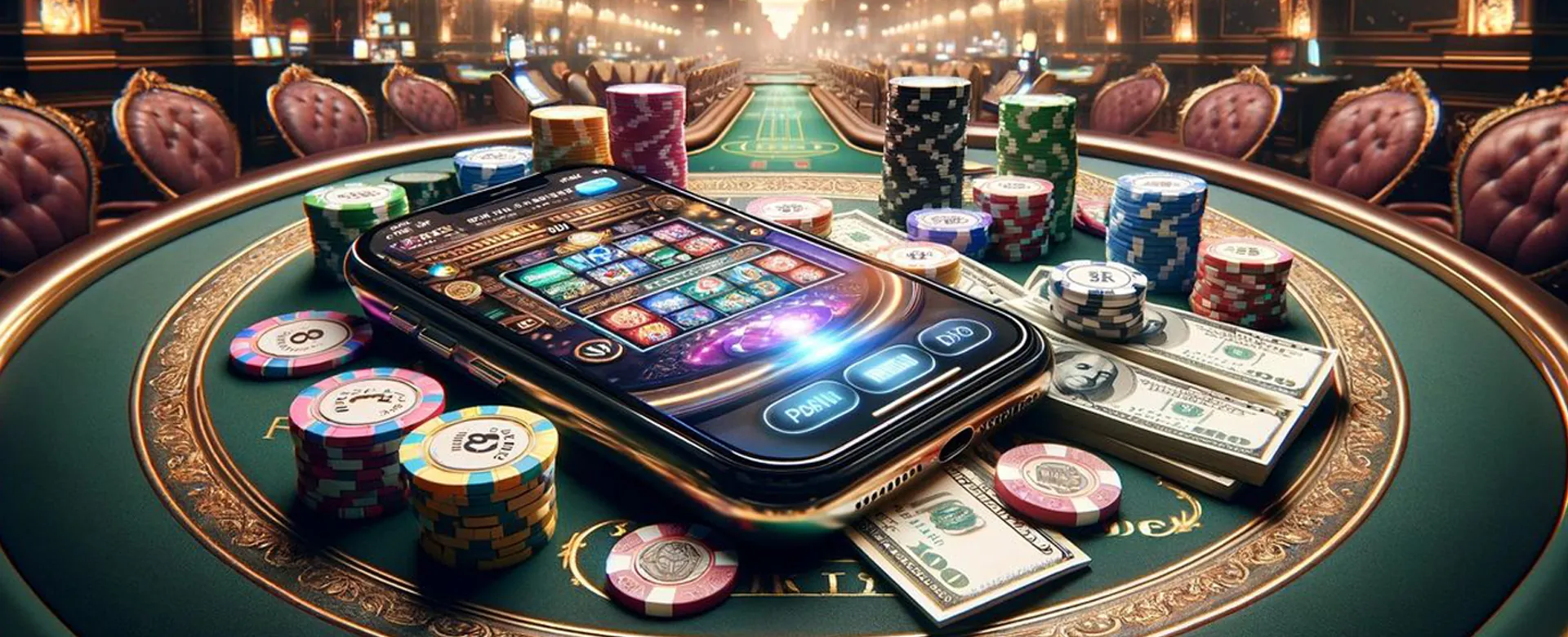 Vibrant 8k8 Slot Casino background with neon lights and slot machine elements